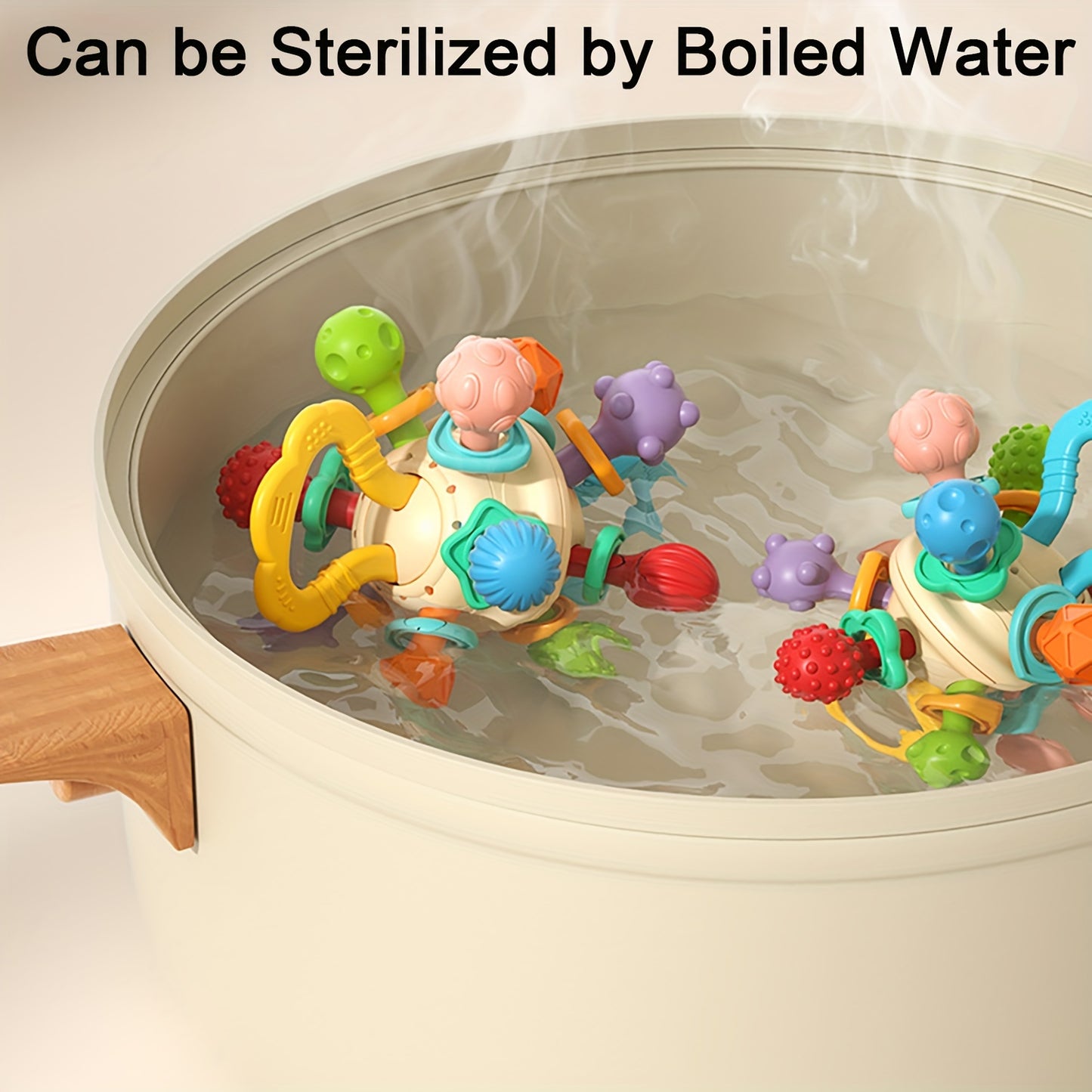 2 In 1 Montessori Baby Toys, Baby Sensory Teething & Rattle Toys, Early Learning & Educational Toddler Toys For 1st Birthday/Christmas/New Year/Easter Gift For Boys & Girls