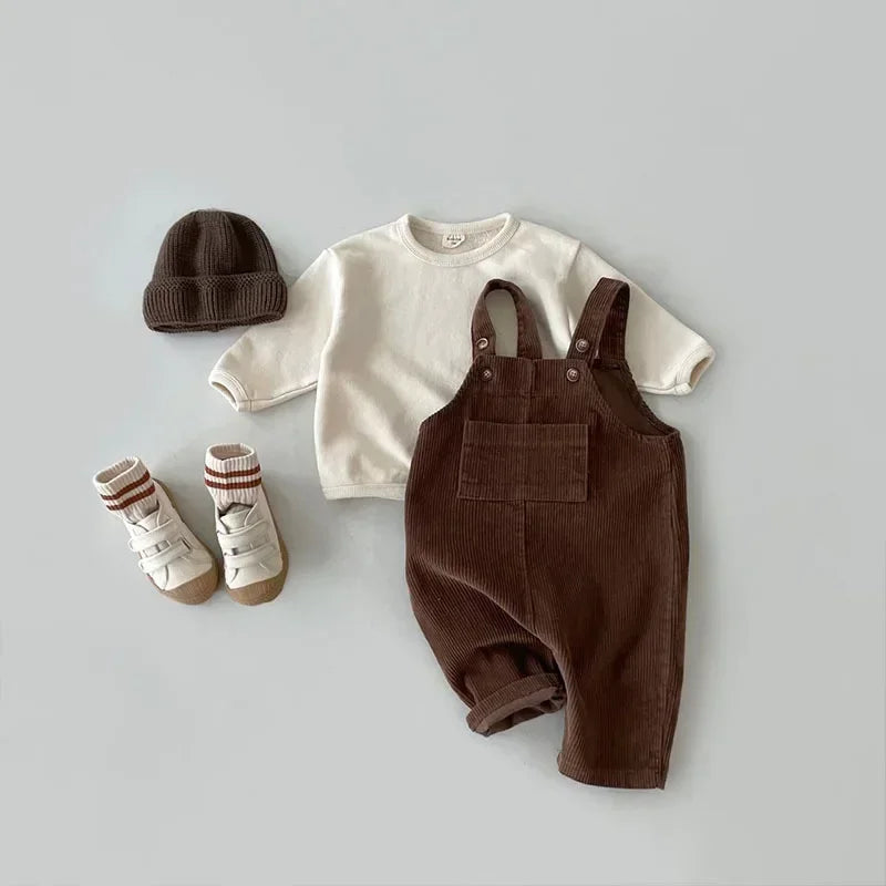 2023 Newborn Clothes Boy's Corduroy Jumpsuit Autumn Winter Jumpsuits Girl's romper Casual Bib Pants Overalls Baby kids clothes