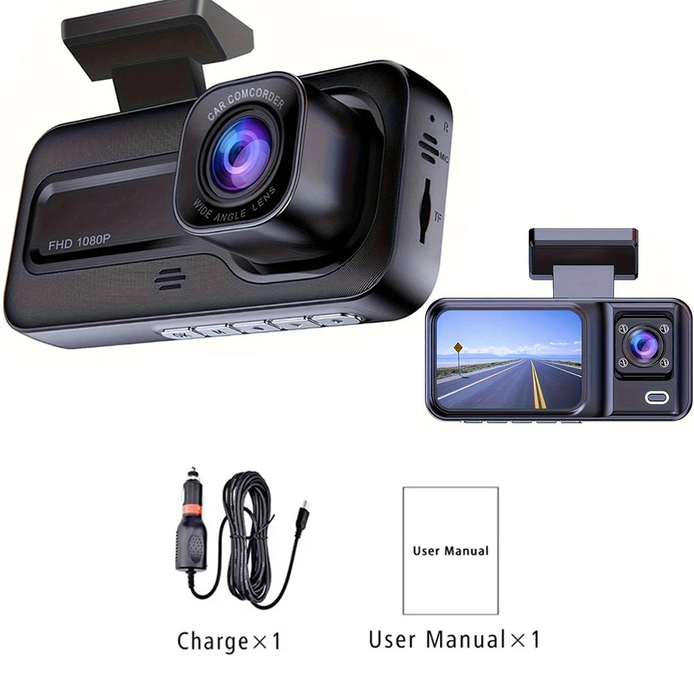 Dash Cam for car camera 1080P Car DVR Cam 2-lens Front Inside Night Vision Loop Recording Dash Recorder Wide Angle Recording