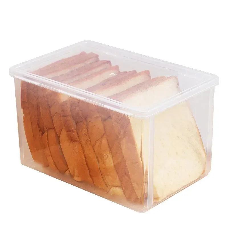 Household Storage Box Bread Container Kitchen Dispenser Baking Cake Container Sealed Box Refrigerator Transparent Storage Box