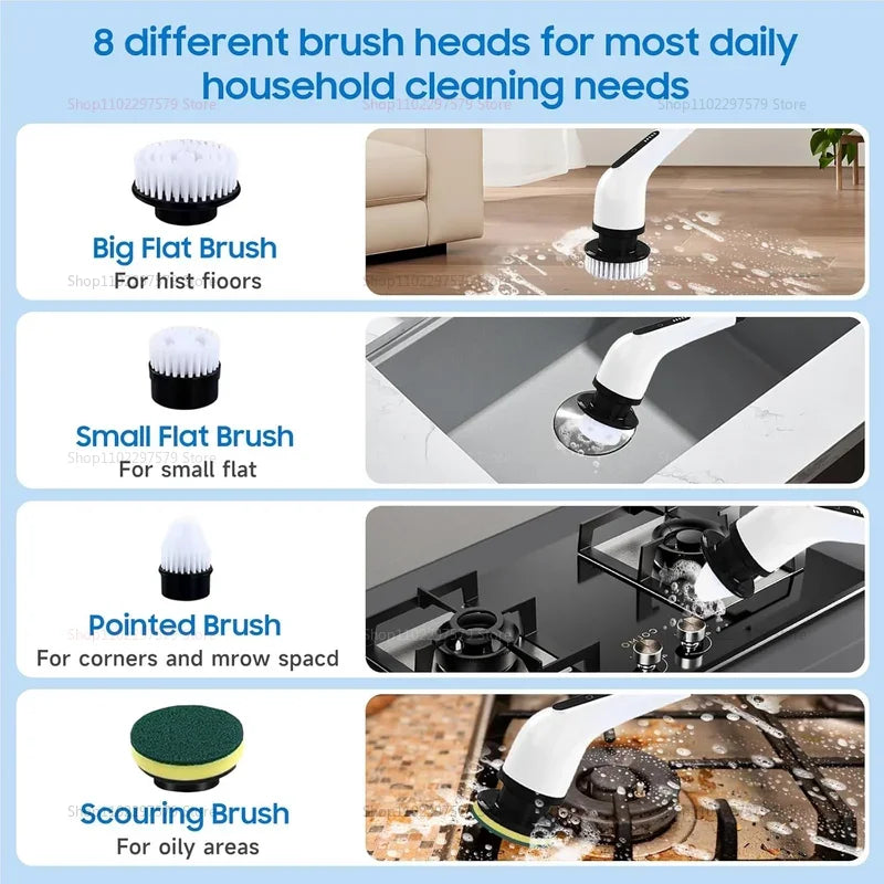 9 in 1 Multifunctional Handheld Electric Cleaning Brush