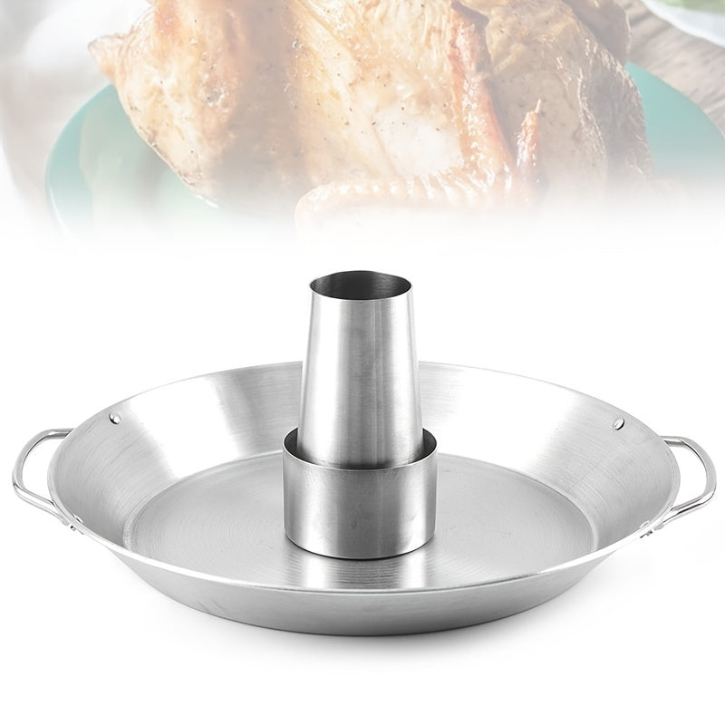 1pc Dishwasher Safe Round Roasting Pan with Chicken Roaster Rack Holder - Perfect for Thanksgiving and Holiday Dinners Kitchen Accessories