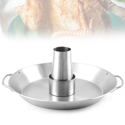 1pc Dishwasher Safe Round Roasting Pan with Chicken Roaster Rack Holder - Perfect for Thanksgiving and Holiday Dinners Kitchen Accessories
