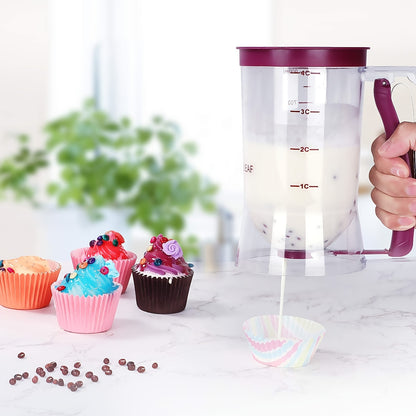 1pc Pancake Cupcake Batter Dispenser, Collapsible Batter Separator Cupcakes Pancakes Cookie Cake Waffles Perfect Baking Tool For Cupcakes, Waffles, Muffin Mix, Or Any Baked Goods