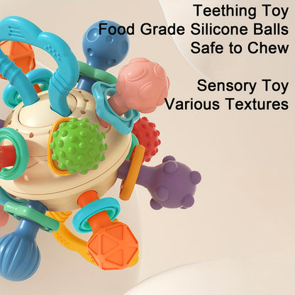 2 In 1 Montessori Baby Toys, Baby Sensory Teething & Rattle Toys, Early Learning & Educational Toddler Toys For 1st Birthday/Christmas/New Year/Easter Gift For Boys & Girls