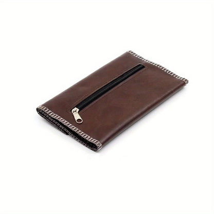 1pc PU Leather Tobacco Pouch Bag Case, Portable Cigarette Rolling Pipe Tobacco Case Wallet Bag, Lightweight Cigarette Bag