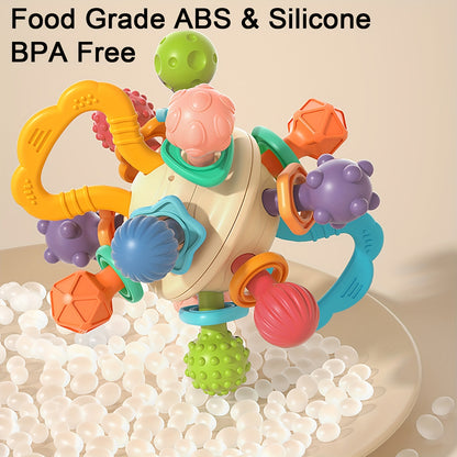 2 In 1 Montessori Baby Toys, Baby Sensory Teething & Rattle Toys, Early Learning & Educational Toddler Toys For 1st Birthday/Christmas/New Year/Easter Gift For Boys & Girls