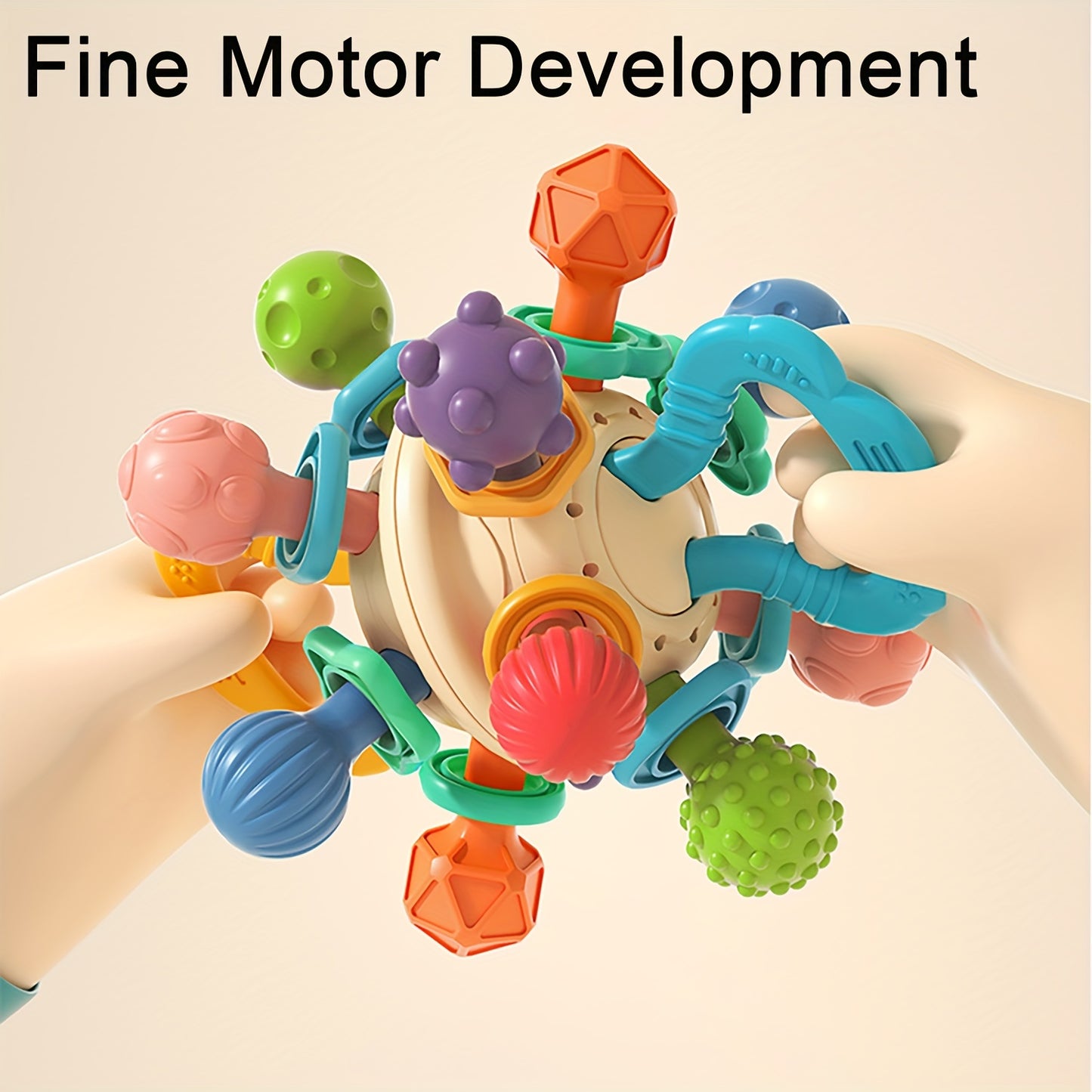 2 In 1 Montessori Baby Toys, Baby Sensory Teething & Rattle Toys, Early Learning & Educational Toddler Toys For 1st Birthday/Christmas/New Year/Easter Gift For Boys & Girls