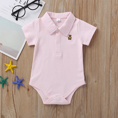 2021 Newborn baby clothes Romper summer Baby boy clothes solid color 5 color jumpsuit baby Girl clothes 0-12 months