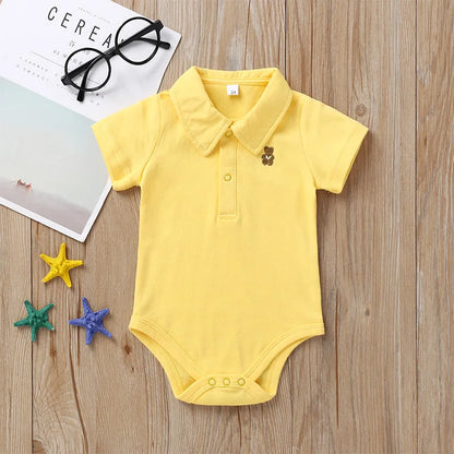 2021 Newborn baby clothes Romper summer Baby boy clothes solid color 5 color jumpsuit baby Girl clothes 0-12 months