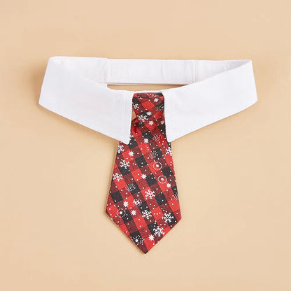 Tanpopo Colorful Pets Christmas Plaid Pet Accessories Necktie Handsome Gentleman Wedding Engagement Party Dog Collar