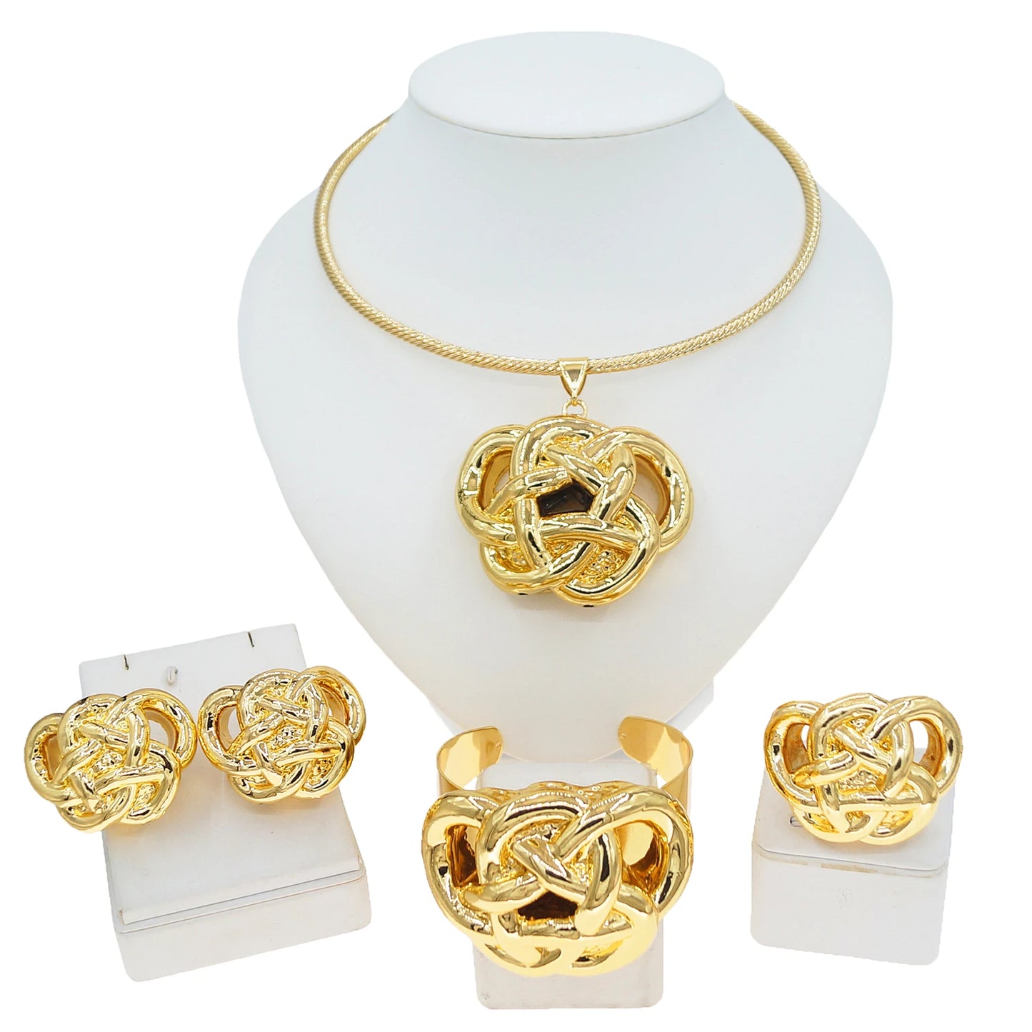 2024 Fashion Women Accessories Necklace Earrings Bracelet Ring Four Piece Set Jewelry Sets for Women Wedding Party Jewelry