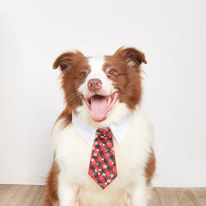 Tanpopo Colorful Pets Christmas Plaid Pet Accessories Necktie Handsome Gentleman Wedding Engagement Party Dog Collar