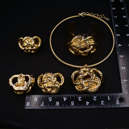 2024 Fashion Women Accessories Necklace Earrings Bracelet Ring Four Piece Set Jewelry Sets for Women Wedding Party Jewelry