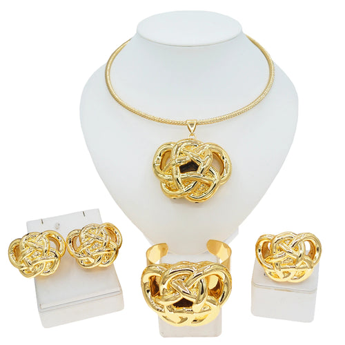 2024 Fashion Women Accessories Necklace Earrings Bracelet Ring Four Piece Set Jewelry Sets for Women Wedding Party Jewelry