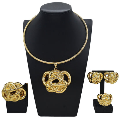 2024 Fashion Women Accessories Necklace Earrings Bracelet Ring Four Piece Set Jewelry Sets for Women Wedding Party Jewelry