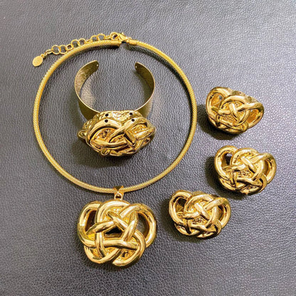 2024 Fashion Women Accessories Necklace Earrings Bracelet Ring Four Piece Set Jewelry Sets for Women Wedding Party Jewelry