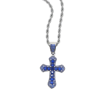 2024 New Arrivals Hip Hop Jewelry Brass Cross Zircon Necklace Pendant Necklace Party Jewelry Couple Gifts Men Women Accessories