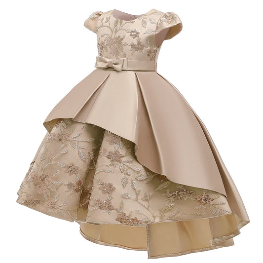 Yokids Girl Clothing Birthday Dresses for Girls Baby Clothes Satin Wer Sequins Dress T5170