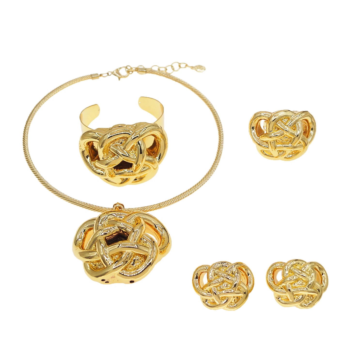 2024 Fashion Women Accessories Necklace Earrings Bracelet Ring Four Piece Set Jewelry Sets for Women Wedding Party Jewelry