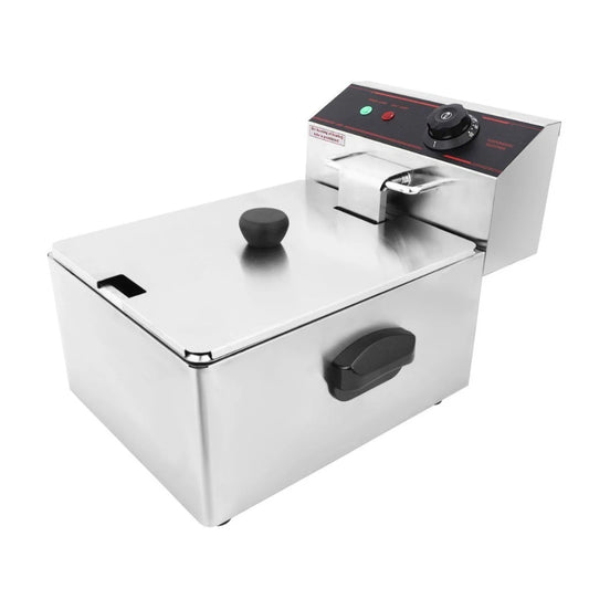 220V Single Cylinder Electric Deep Fryer Commercial Frying Equipment for French Fries and Chicken