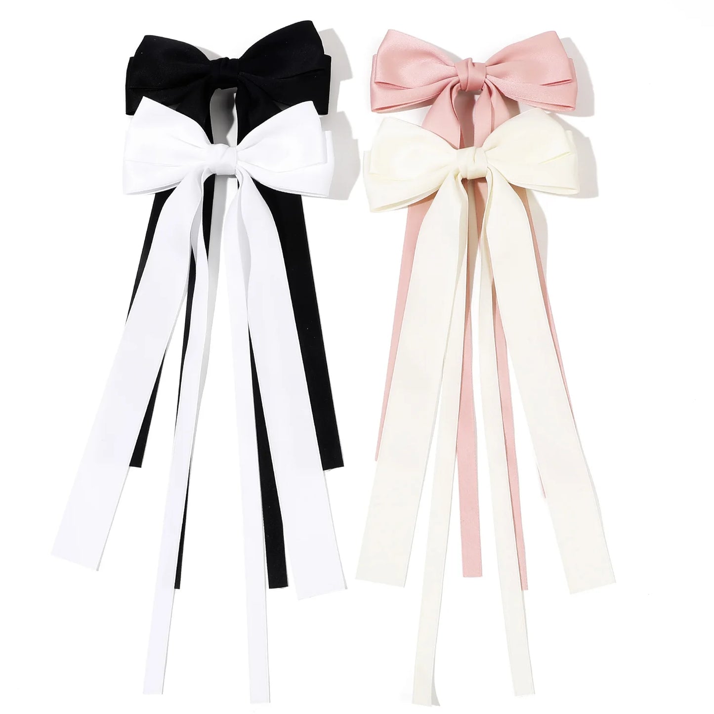 2024 New Hair Bows with Long Tail Hair Bow Clips Grosgrain Ribbon Barrettes Accessories for Women