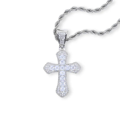 2024 New Arrivals Hip Hop Jewelry Brass Cross Zircon Necklace Pendant Necklace Party Jewelry Couple Gifts Men Women Accessories