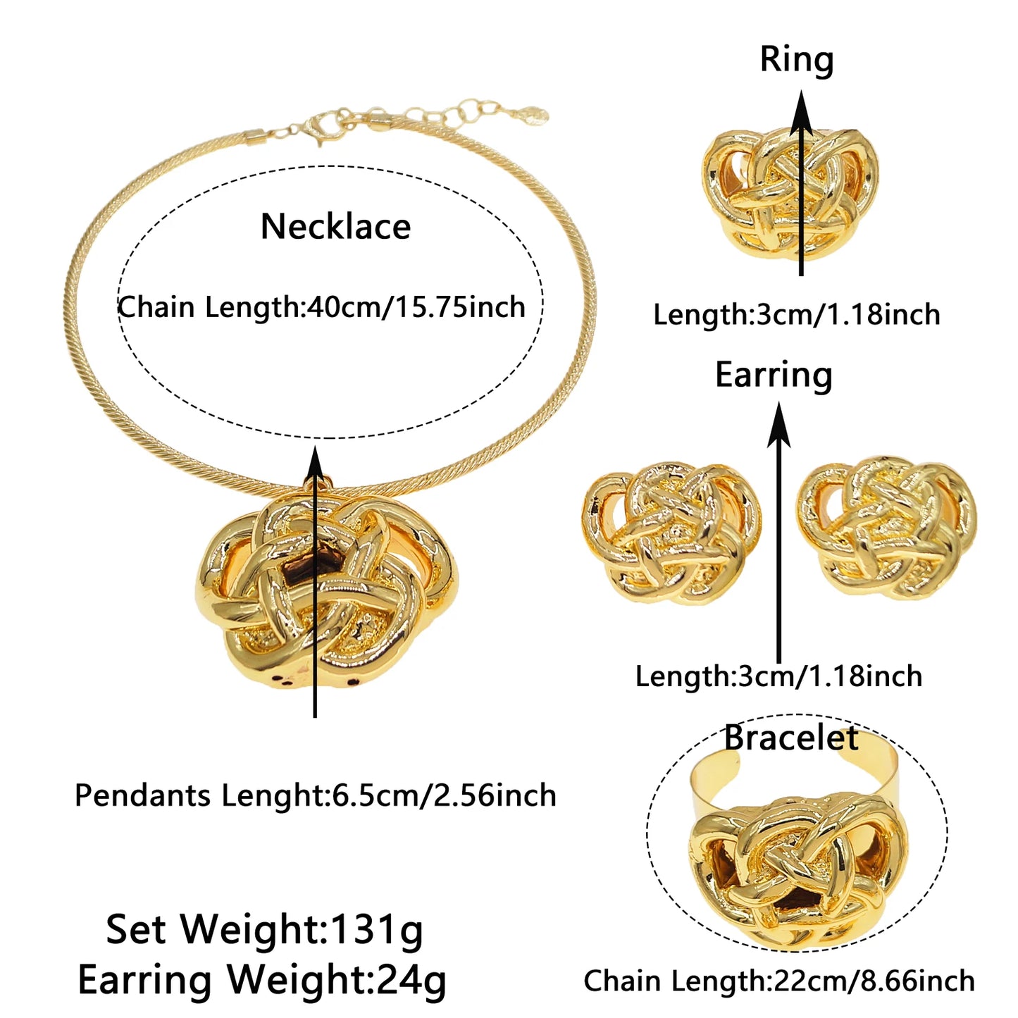 2024 Fashion Women Accessories Necklace Earrings Bracelet Ring Four Piece Set Jewelry Sets for Women Wedding Party Jewelry
