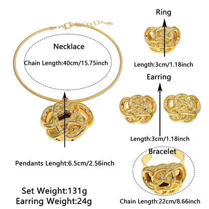 2024 Fashion Women Accessories Necklace Earrings Bracelet Ring Four Piece Set Jewelry Sets for Women Wedding Party Jewelry