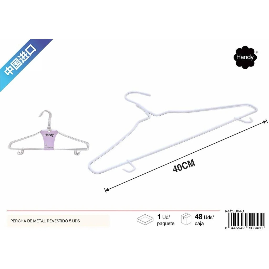Coated metal hanger, 5 pcs - Household items