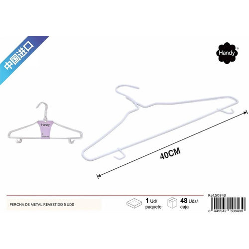 Coated metal hanger, 5 pcs - Household items