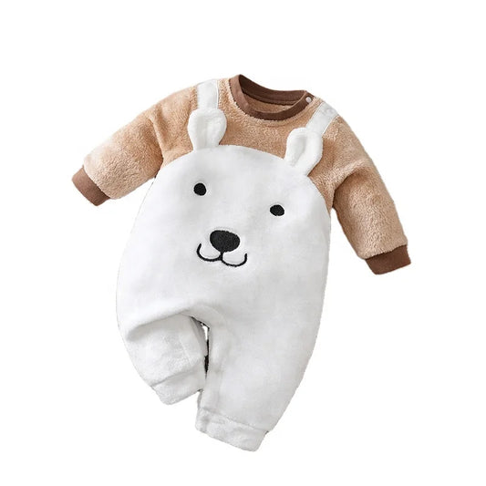 Cute Bear Baby Clothes Long Sleeve Jumpsuit Winter Kids Romper Manufacturer Supplier Wholesale Boutique Baby Clothes