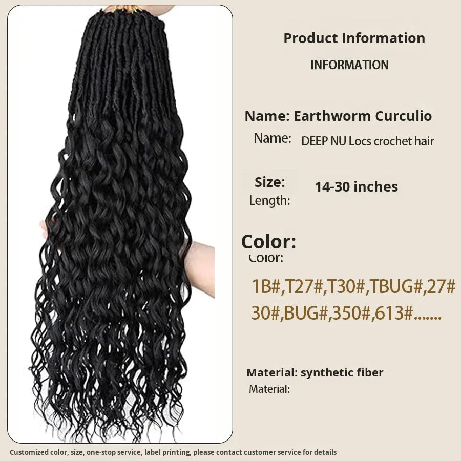 14-30inch DEEPNULocs Synthetic Dreadlock Crochet Wig High Temperature Fiber Hair Extension Celebrity Style with Loose Ends