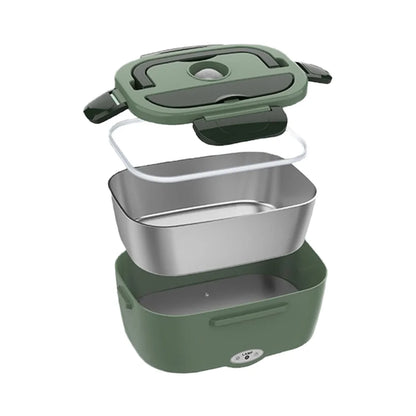 2025 Newest Stainless Steel Electric Lunch Box with Automatic Fast Heating Multi-Color Leakproof Design for Home Car Outdoor Use