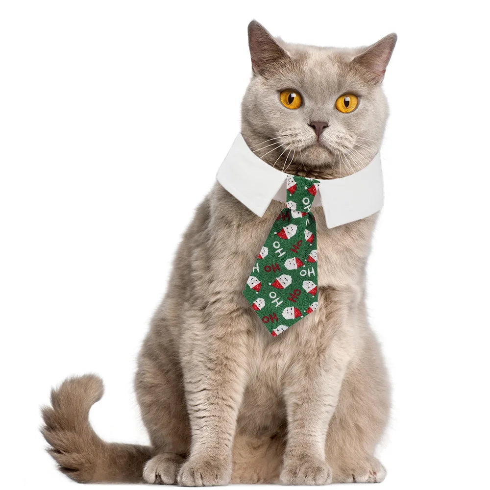 Tanpopo Colorful Pets Christmas Plaid Pet Accessories Necktie Handsome Gentleman Wedding Engagement Party Dog Collar