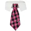 Tanpopo Colorful Pets Christmas Plaid Pet Accessories Necktie Handsome Gentleman Wedding Engagement Party Dog Collar