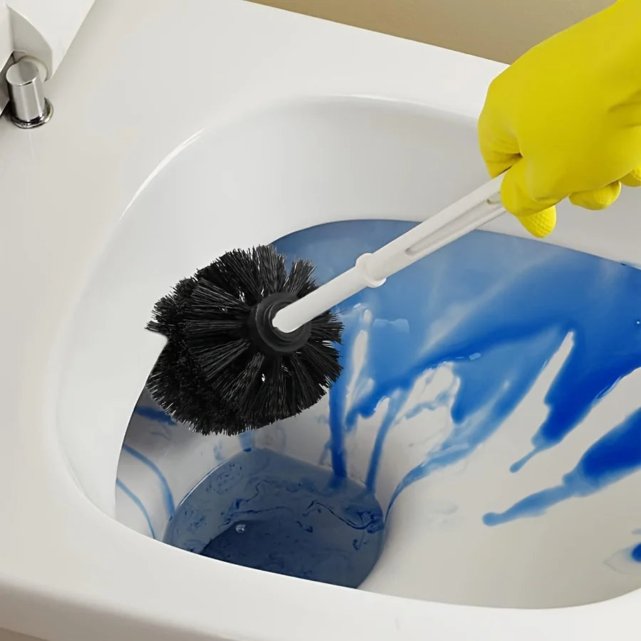 Household Black Toilet Brush, Reusable, Detachable Brush Head with Strong Cleaning Ability