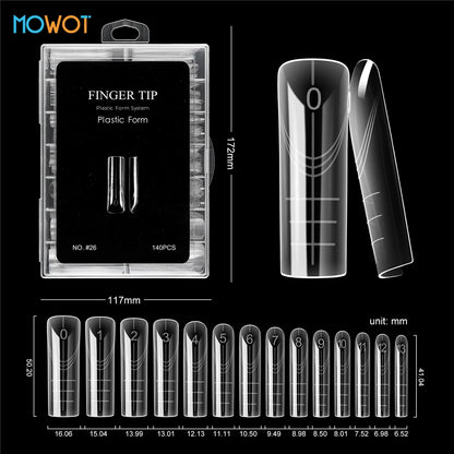 MOWOT 70pcs/140pcs Dual Nails Forms for Poly Nail Gel Full Cover Nail Extension Quick Building Gel Molds Acrylic Nail Top Forms
