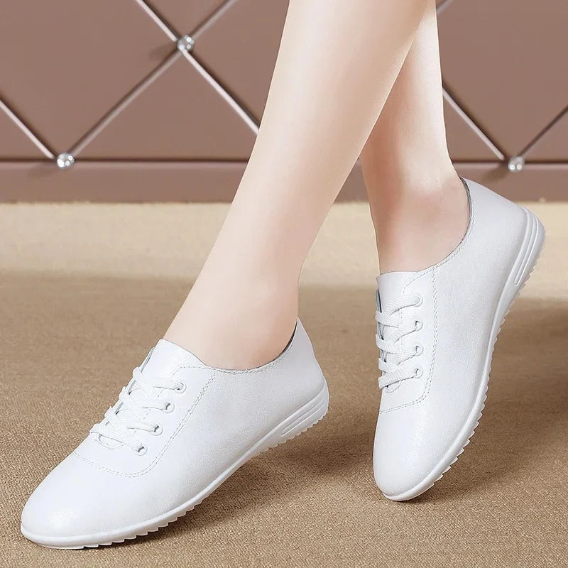 2025 Women Flats Shoes Women Genuine Shoes Walking Shoes Spring Casual Flat Shoes Women Non Slip Shoes Nursing Shoes For Women