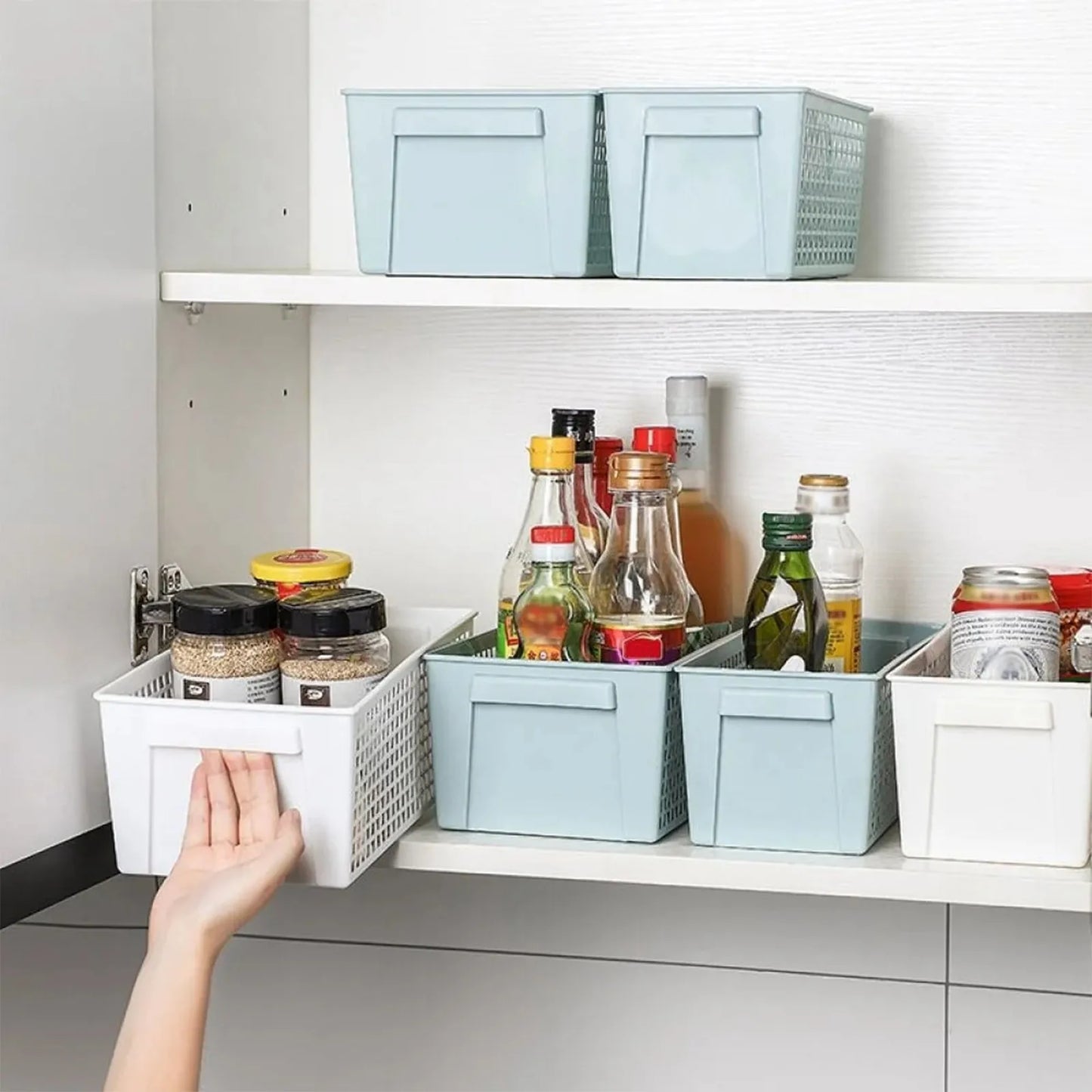 Household Storage Basket Classic Modern Organization Basket Bottom Non-Slip Easy To Disassemble Suitable For Kitchen Ba'Troom