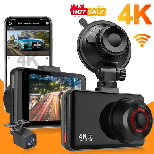 Dash Cam for Cars 4K Front Rear Camera Car DVR for Vehicle Video Recorder Rear View Camera Parking Monitor WiFi Dashcamera