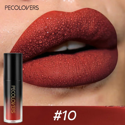 14-color Waterproof Non-stick Cup Round Tube Black Gradually Matte Lip Gloss Lipstick Long-lasting Lip Lipstick Cosmetics