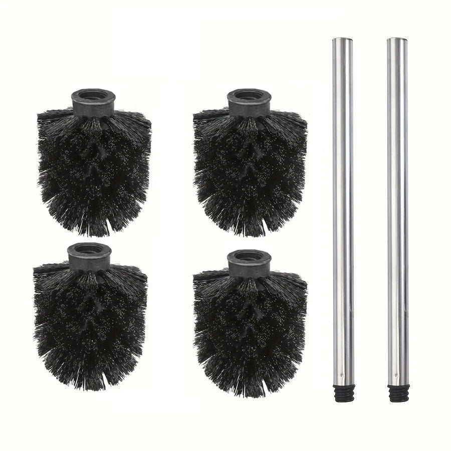 Household Black Toilet Brush, Reusable, Detachable Brush Head with Strong Cleaning Ability