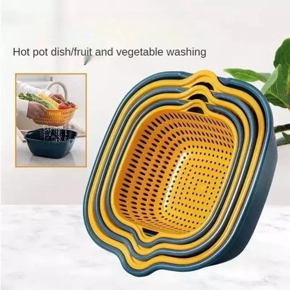 1PC Multifunctional Double-Layer Vegetable Sink Drain Basket Kitchen Fruit Plate Living Room Household Vegetable Washing Basin