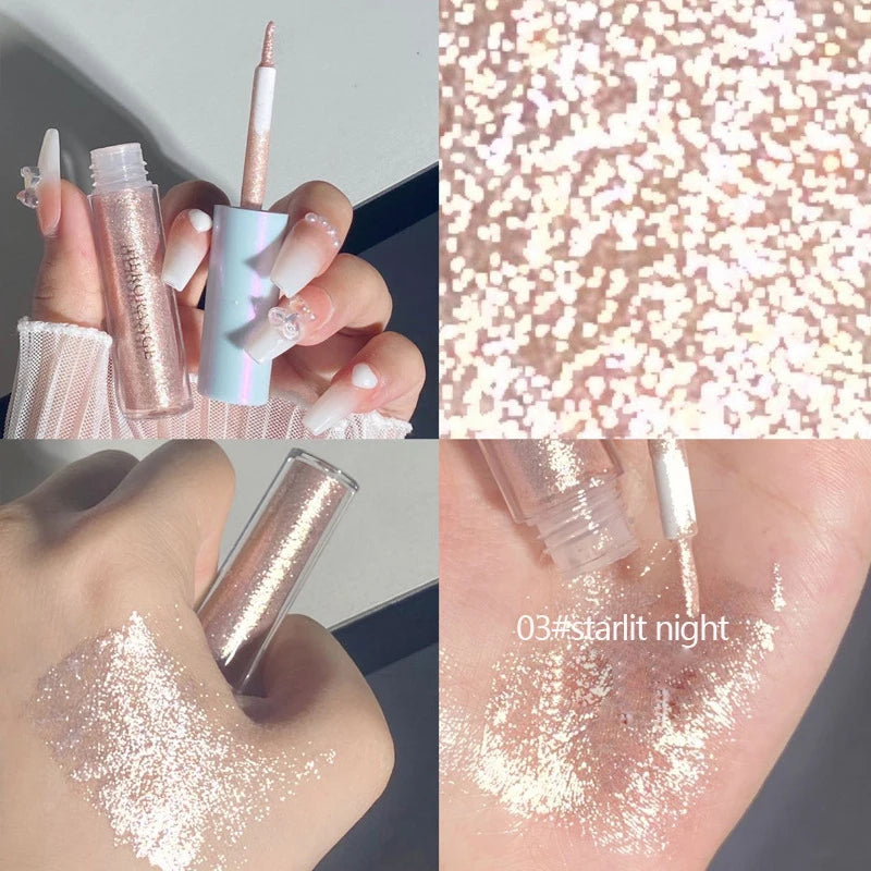 Eye shadow liquid pearlescent fine shiny film high gloss sleeping silkworm brightening liquid eye shadow