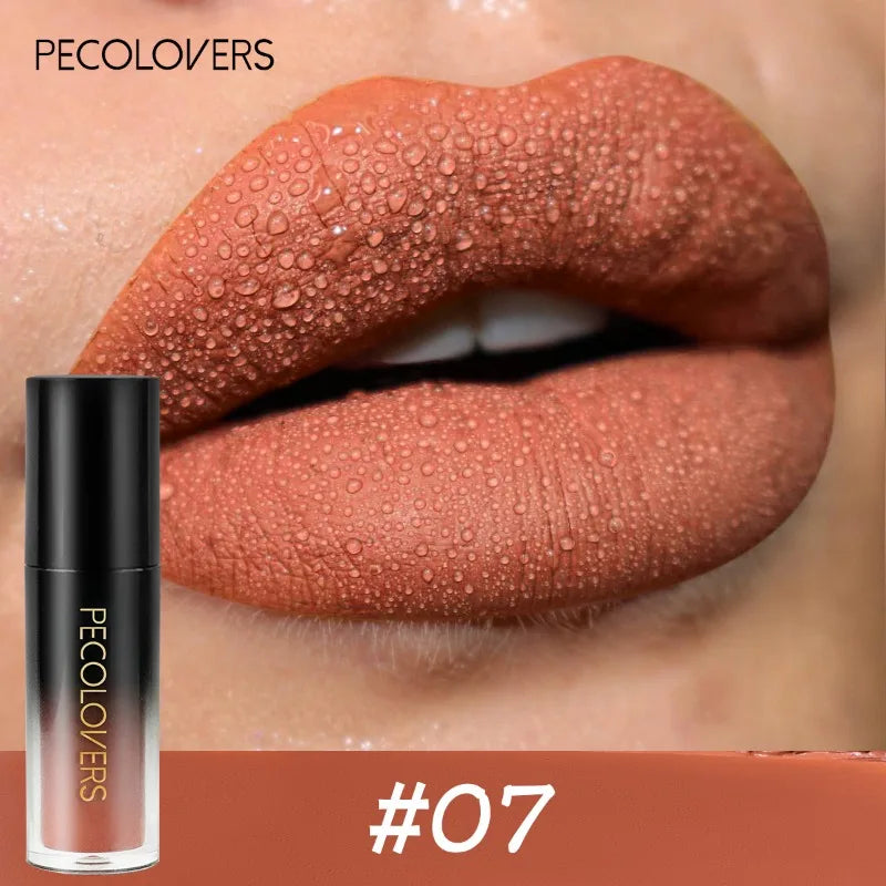 14-color Waterproof Non-stick Cup Round Tube Black Gradually Matte Lip Gloss Lipstick Long-lasting Lip Lipstick Cosmetics