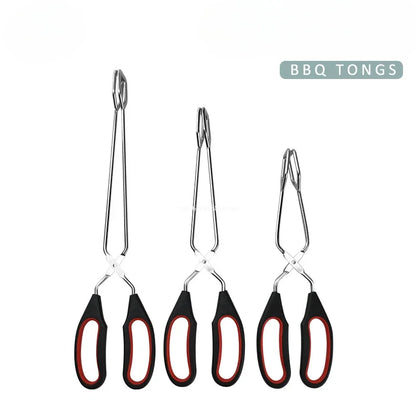 1pcs Barbecue Scissor Tongs Grilled Food Tong Long Handle Scissor BBQ Bread Roast Clip Kitchen Baking Tongs Rotisserie Grill BBQ