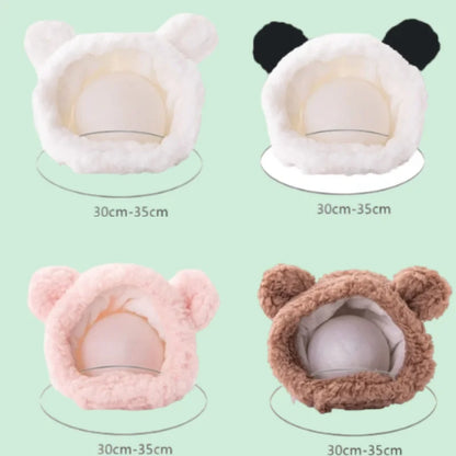 Cute Bear Rabbit Hooded Pet Cat Dog Accessories Cosplay Cat Hat Winter Lovely New Year Puppy Headgear Soft Velvet Pets Supplies