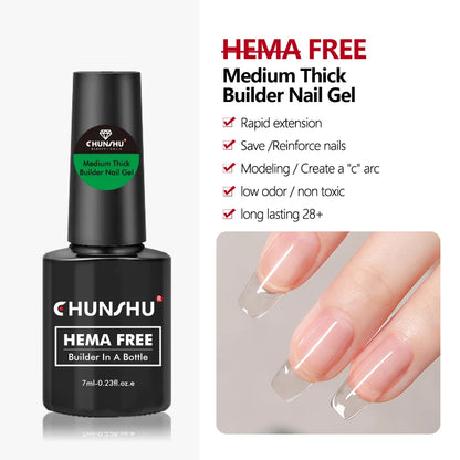 CHUNSHU HEMA Free Construction Gel For Nail Extension 7ml Medium Thick Pink French Self Leveling Builder Nail Gel In A Bottle