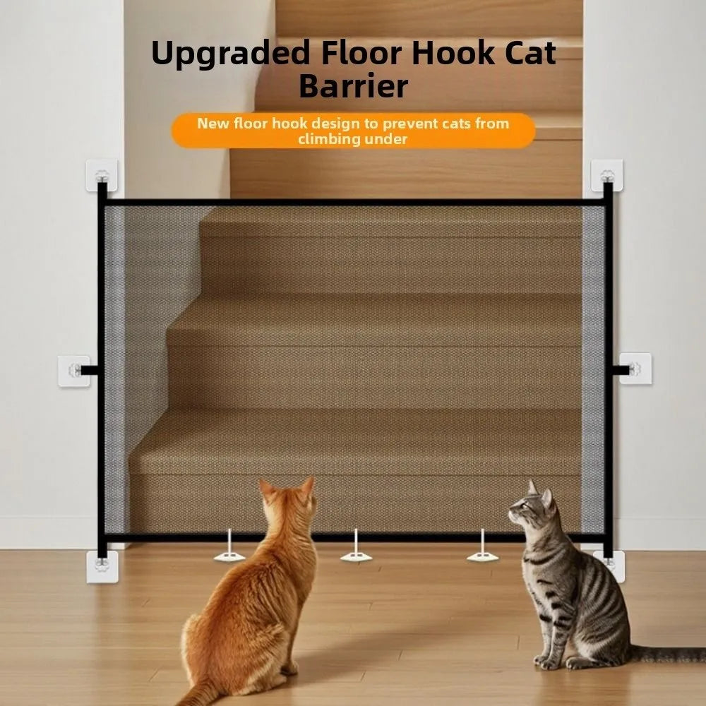 Portable Retractable Pet Barrier Fences Mesh Folding Pet Safety Gate with Hooks Anti-Escape Dog Isolation Gate Cat Accessories